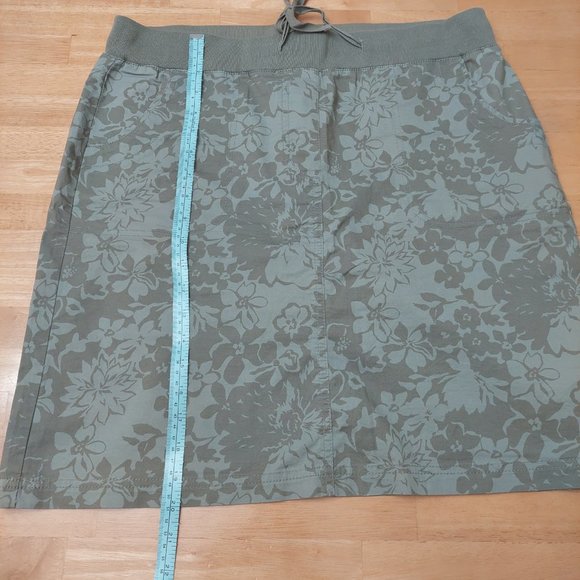 Denver Hayes Women's Skirt Army Green Floral Drawstring Waist Size Large - Picture 9 of 9